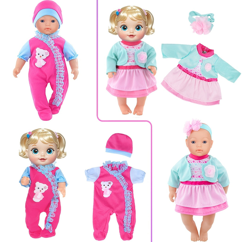 Colorful Handmade Baby Doll Clothes 10 Sets for 10 12 Inch Newborn & 14 16 Inch Dolls – Soft Safe Mixed Design Outfits Develops Fine Motor Skills Gift Girls Ages 3+