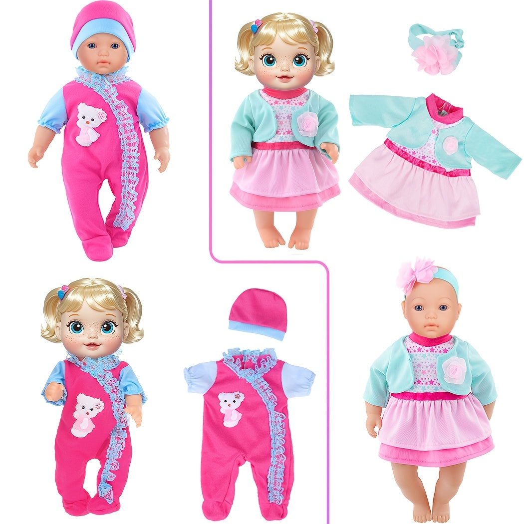 Colorful Handmade Baby Doll Clothes 10 Sets for 10 12 Inch Newborn & 14 16 Inch Dolls – Soft Safe Mixed Design Outfits Develops Fine Motor Skills Gift Girls Ages 3+