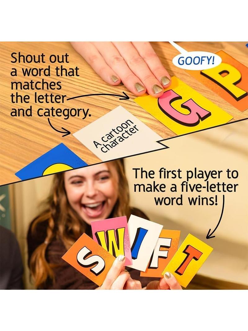Letter Grabbing Word Card Game Pounce by Big Potato Games, Fast-Paced Category Challenge for 2–6 Players Ages 8+, Family Nights and Travel