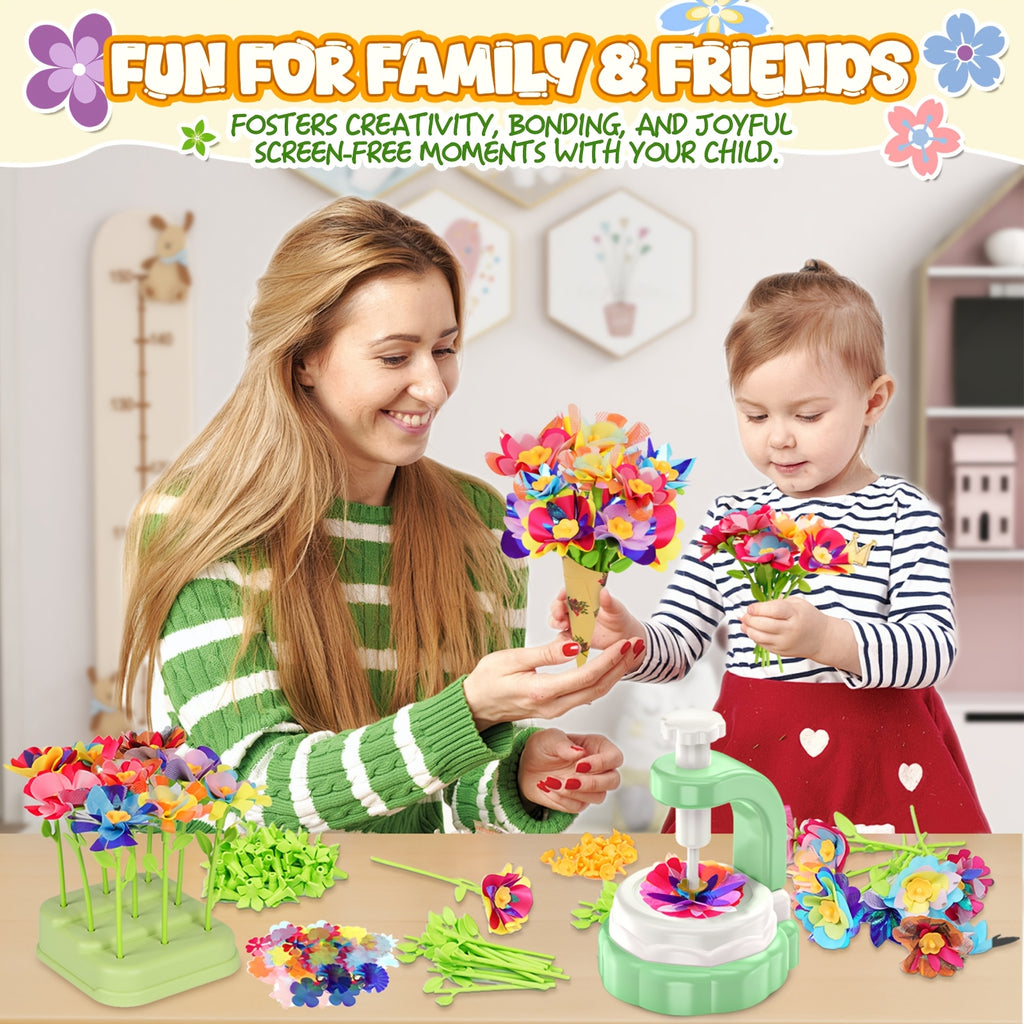 Flower Bouquet Craft Kit for Kids Build Your Own Bouquet Art Toy Creative Educational Gift for Toddlers Girls Boys Ages 3+ Birthday Christmas