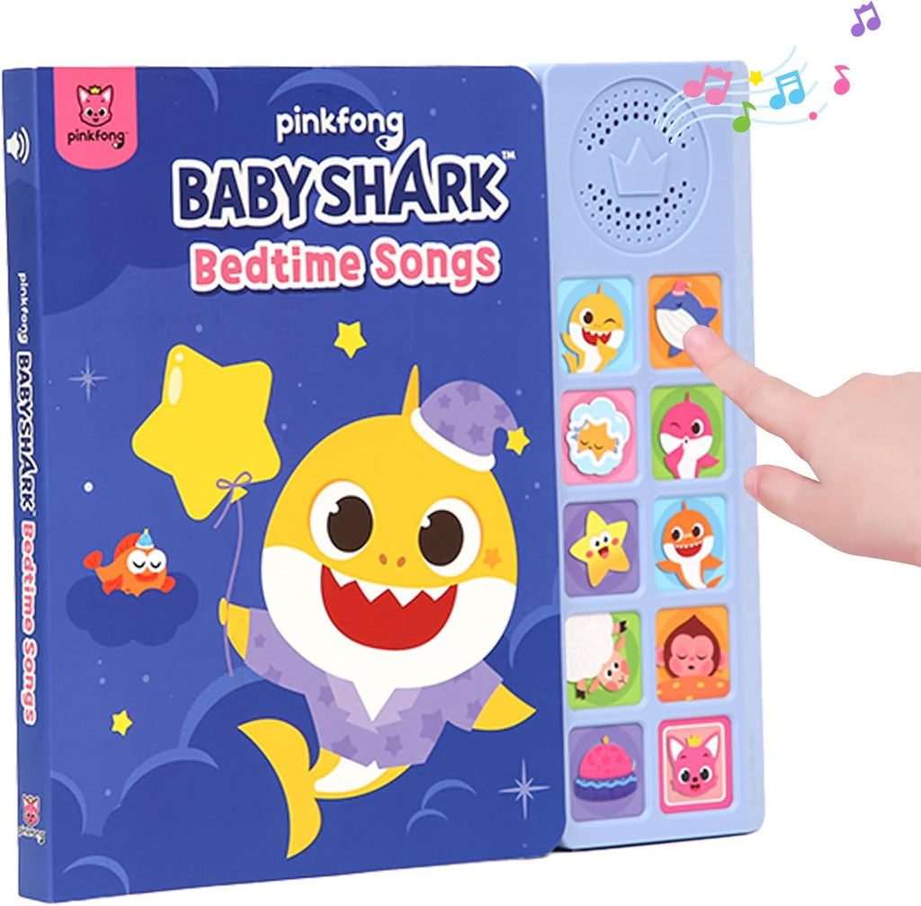 Baby Shark Bedtime Songs Sound Book – Official Pinkfong Interactive Toy Book with 10 Buttons & 8 Sing-Along Lullabies, Early Learning Gift for Babies & Toddlers Ages 0+