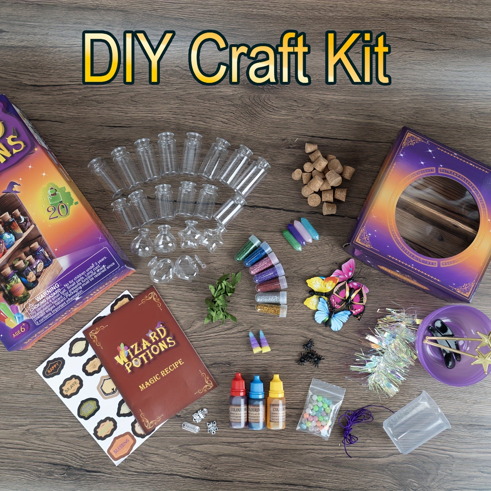 DIY Magic Potion Craft Kit for Kids – Wizard Potion Bottle Making Set – Fantasy Arts & Crafts for Boys & Girls Ages 6+ – Halloween Party Activity – Christmas & Birthday Gift