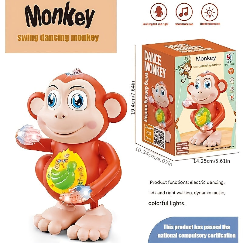 Dancing Monkey Toy for Toddlers – Musical Singing Monkey Stuffed Animal with Lights & Sound, Interactive Baby Toy Gift for Kids Boys Girls Ages 2+
