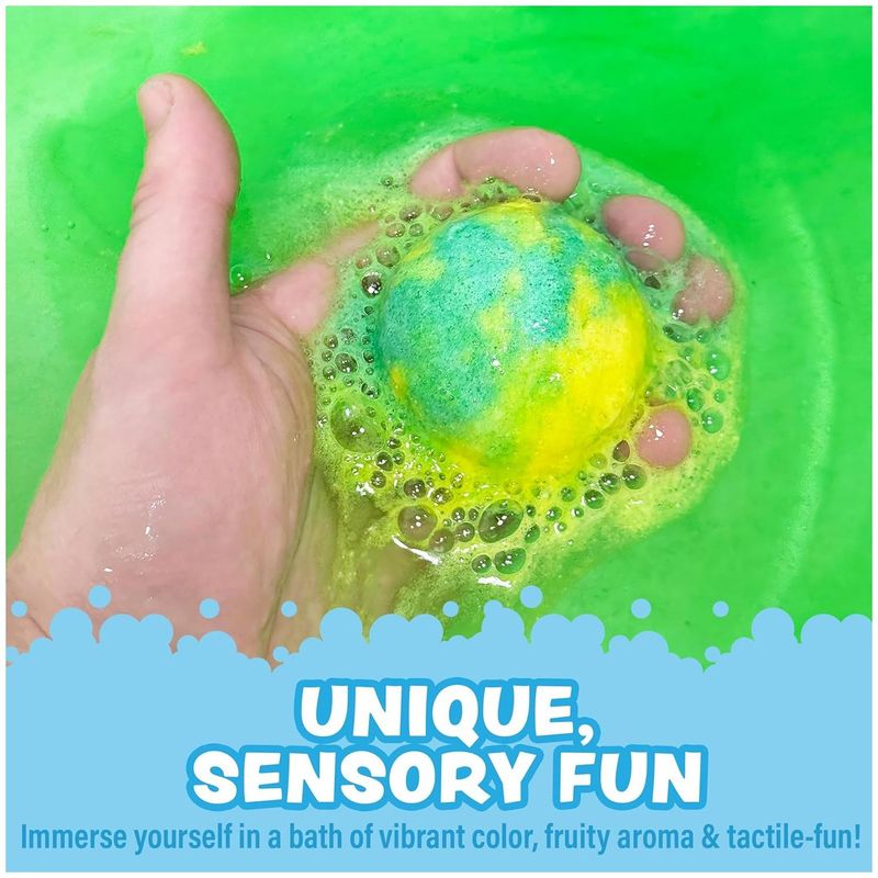 Jelly Bath Slime Bombs 6 Pack – Kids Bath Bombs with Slime Texture, Sensory Slushie Bath Fizz Toys, Fruity Scents, Non-Toxic Fun Bathtub Gift for Boys Girls
