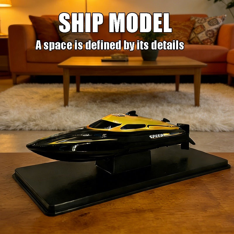 Remote Control Boat for Kids 25KM/H LED Night Light Effect Pool Lake Racing RC Hovercraft Toy One-Touch Speed Control Outdoor Water Toy Ages 6+
