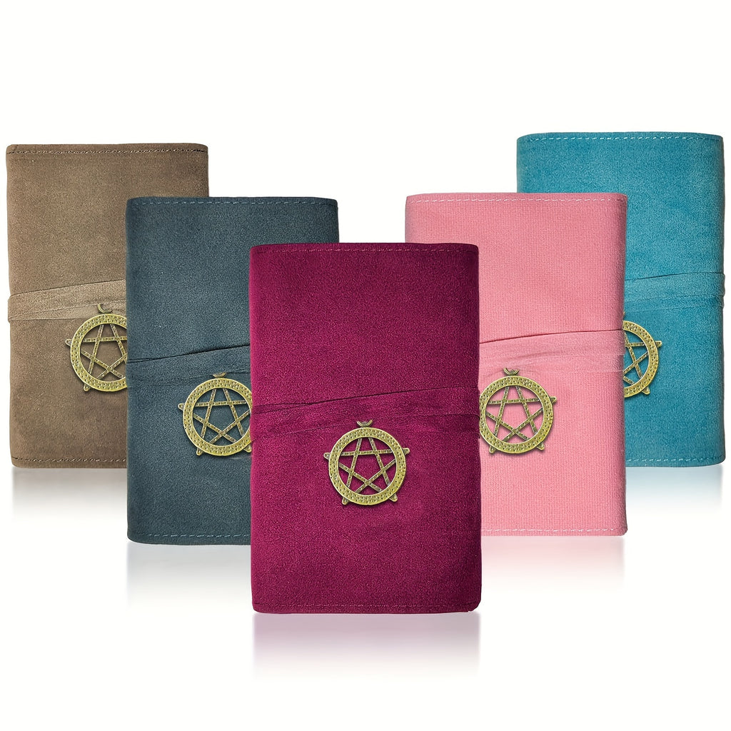 Velvet Tarot Card Storage Bag Set of 5 with Retro Pendant – Drawstring Pouch for Tarot Cards, Crystals, Runes & Oracle Decks, Spiritual Witchcraft Gift for Readers & Collectors