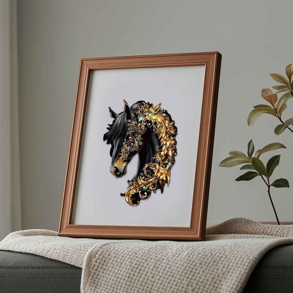 Wooden Horse Puzzle Unique Animal Shape Creative Wood Jigsaw, Handmade Brain Teaser Toy Ages 8+, Christmas Thanksgiving Birthday Gift, Mind Challenge Decoration