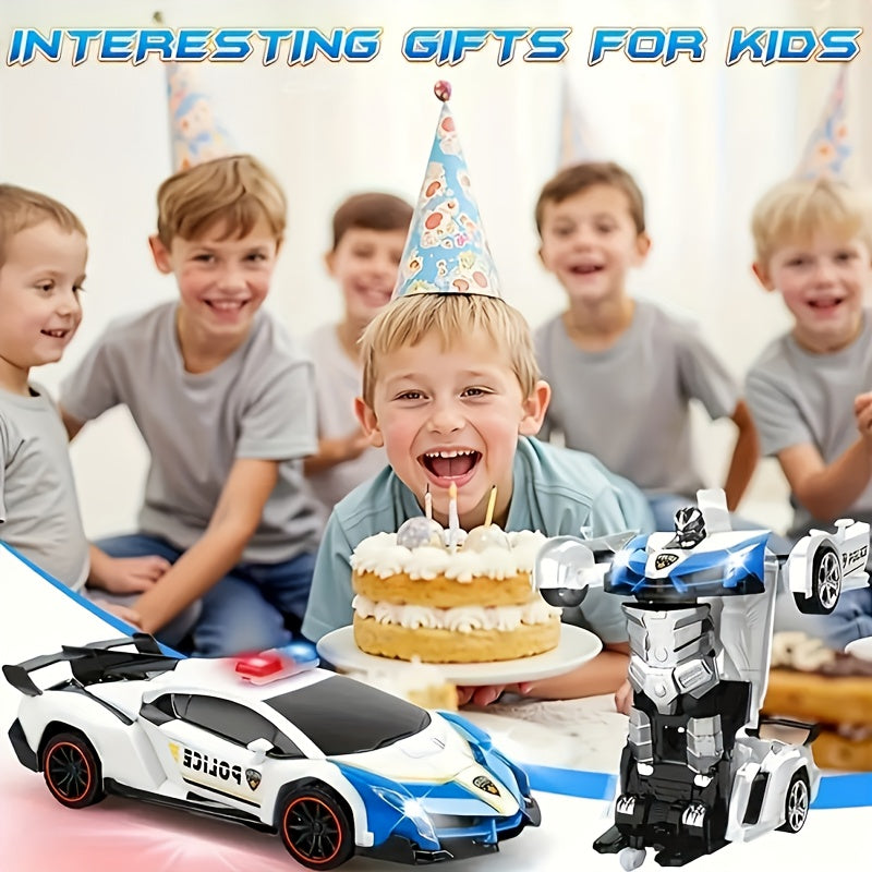 Spider Transform Robot RC Car 1:18 One-Button Deformation 2.4GHz LED Lights 360 Drift 45M Range Auto Demo Kids Boys Girls Ages 6+ Birthday Christmas Gift