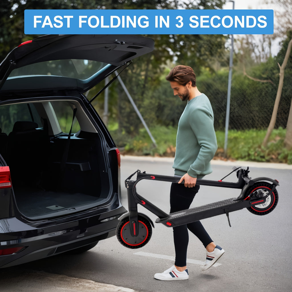 Electric Scooter for Adults 350W Folding 8.5-Inch with LED Display - 3 Speed Modes 15-30 Mile Range E-ABS Disc Brake 220LB Capacity - Commuter E-Scooter Black