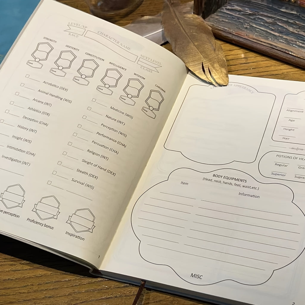 DnD RPG Journal for D&D 5e 5R Players, 100-Page All-in-One Character Sheet Notebook with Quest Log, Spell Tracker, NPC Manager & Game Guide, Gift for Dungeon Masters