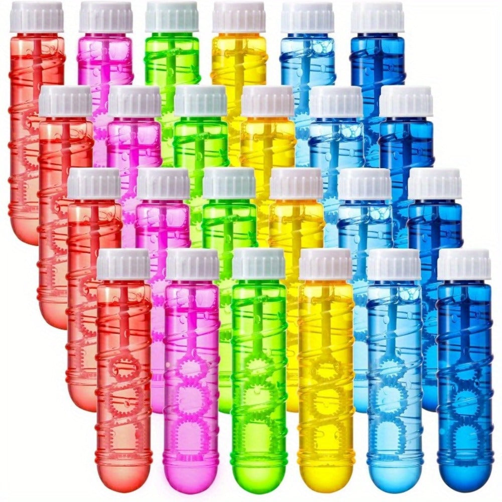 24 Pack Bubble Wands with Liquid for Kids Party Favors Bulk Set – Easter Summer Birthday Outdoor Fun