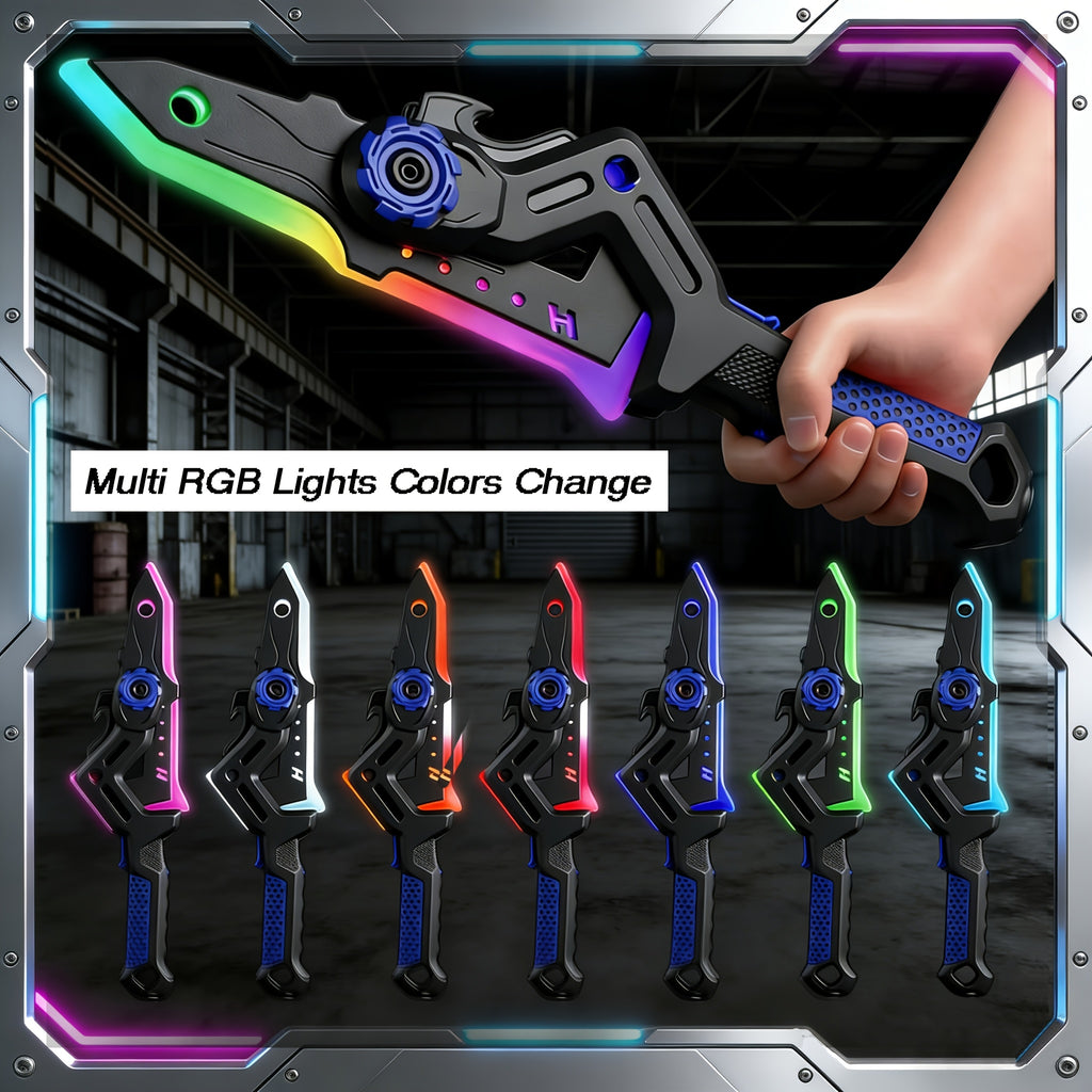 2-in-1 LED Light Toy with RGB Color Changing, Mist Spray & Clash Sound Effects, Rechargeable Cosplay Prop for Halloween Parties, Gifts & Stage Performance