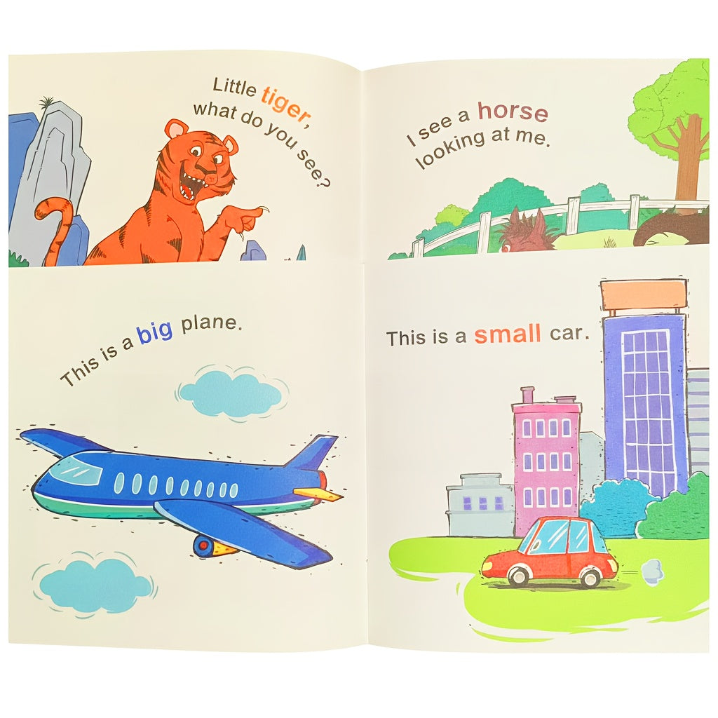 Hardcover English Story Picture Books for Kids 10-Pack – Large Print Eye-Protection Comic-Style Scenes Beginner English Learning for Toddlers & ESL