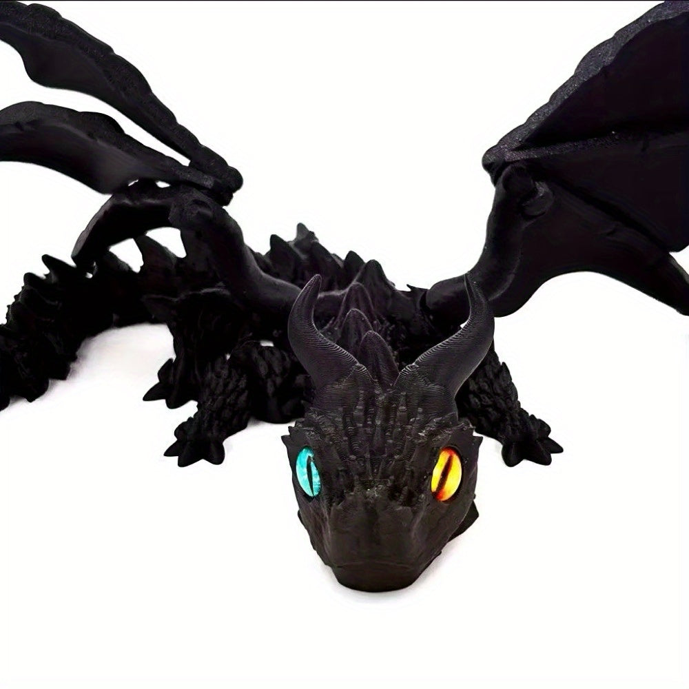 3D Magic Dragon Sculpture Color-Shifting Mystery Eyes Holiday Decor Christmas Halloween CNY Living Room Kitchen Gift