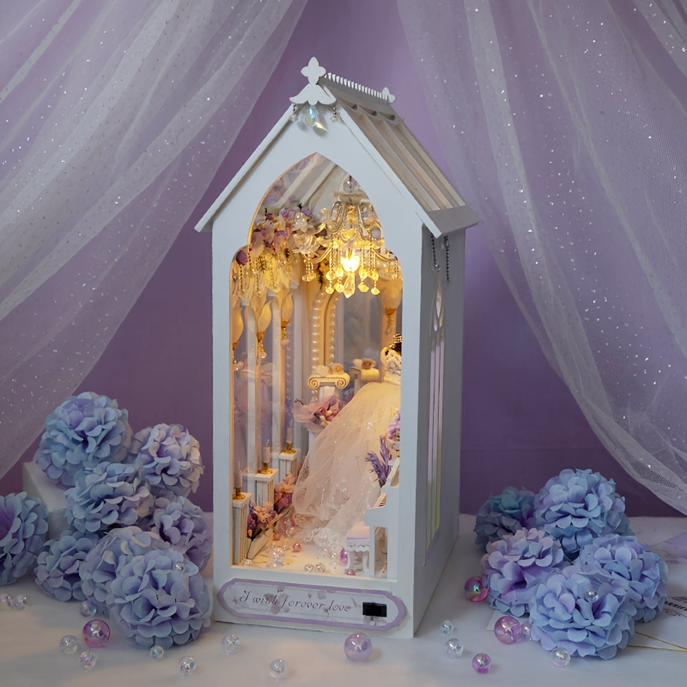 Wedding Dress Shop Miniature Dollhouse DIY Kit – Build Your Own Bridal Boutique with Furniture & Home Decor, Creative Craft Building Set for Teens Adults Ages 14+ Birthday Valentine Gift
