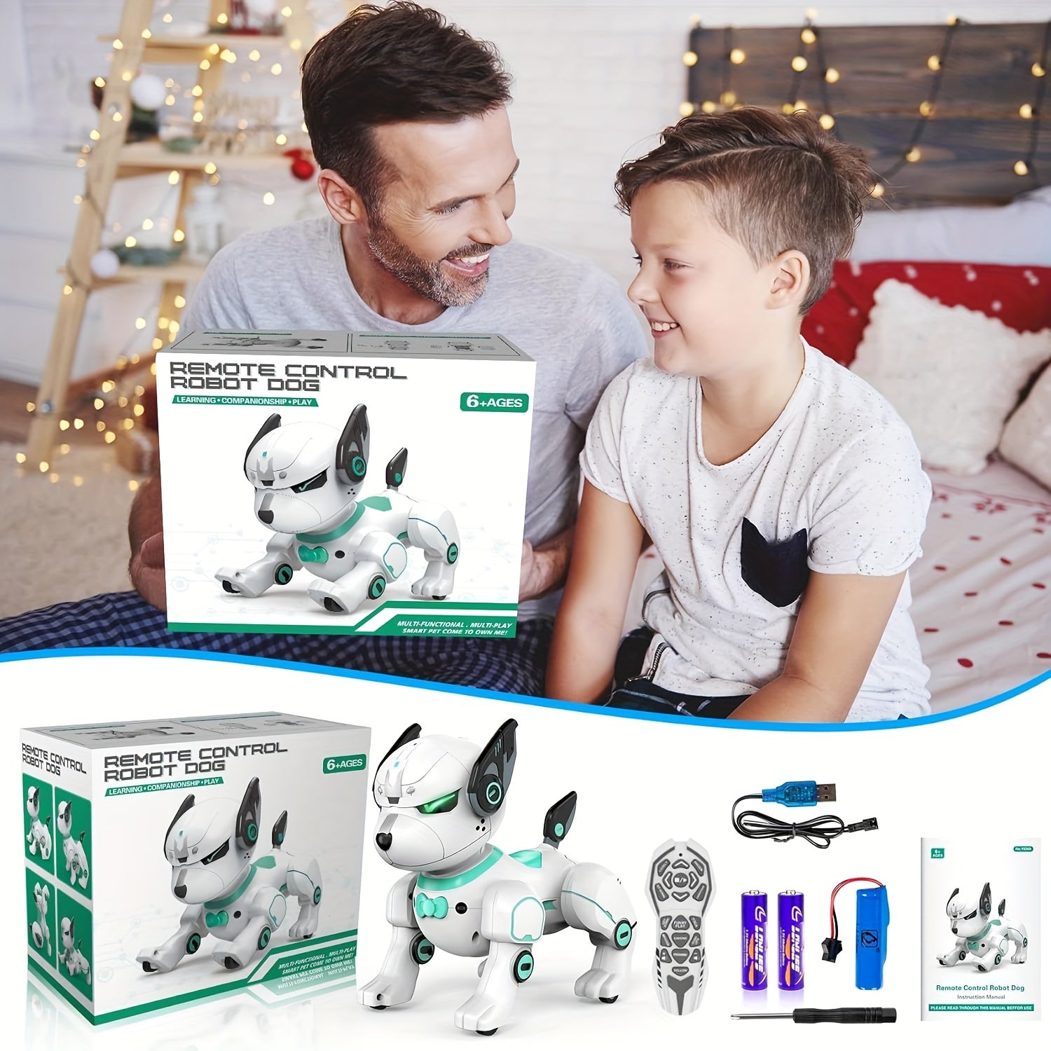 Robot Dog Toy for Kids, Interactive Electronic Pet with Sound & Stunts, AI Programmable Companion, Birthday Gift for Boys Girls Ages 5+