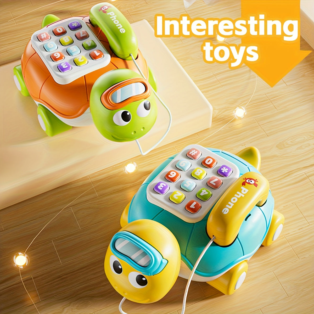 Baby Learning Tortoise Phone Toy – Interactive Musical Turtle Toy with Buttons & Sound Effects, Educational Infant Toy for Fine Motor Skills Boys Girls 6-18 Months