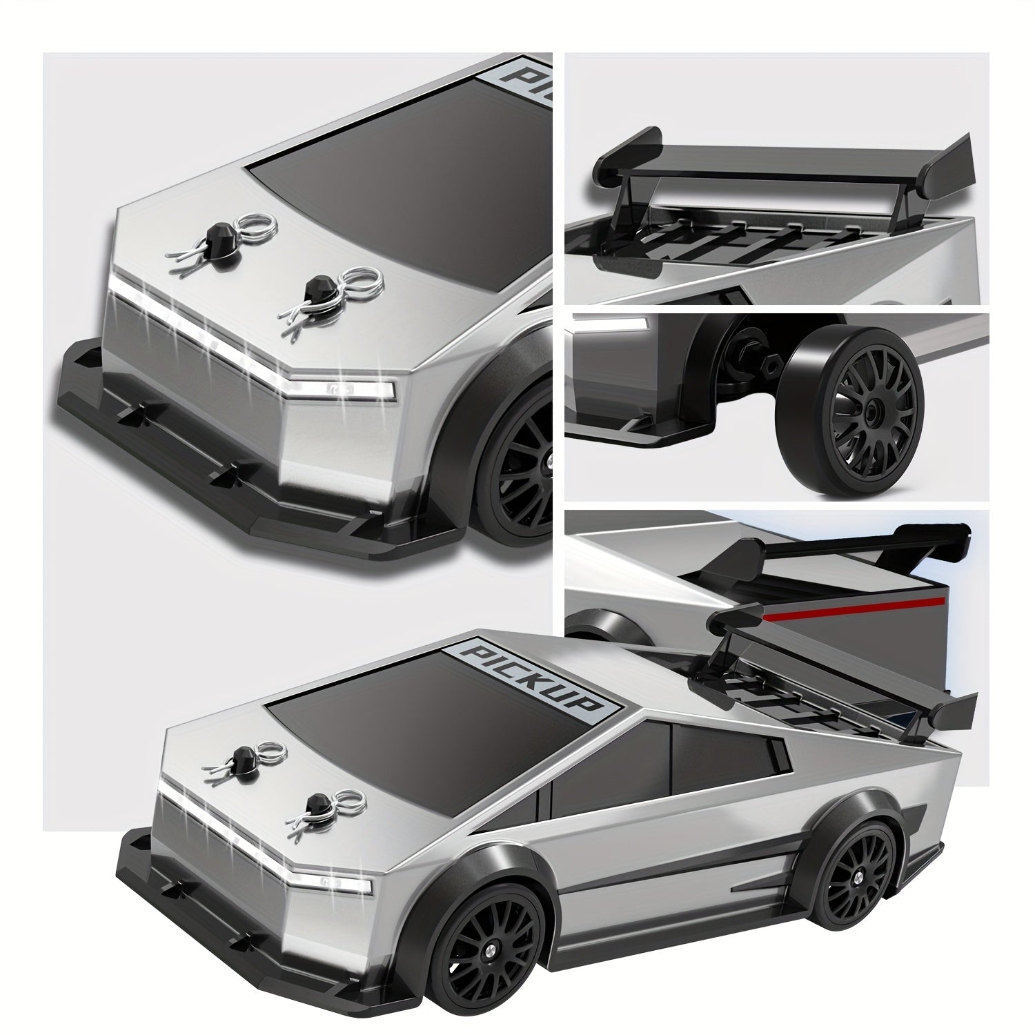 RC Car 1:24 Scale 4WD High Speed Drift Car with LED Lights & 2.4GHz Remote Control – All Terrain Off-Road Toy Car for Kids Boys Girls, Birthday Christmas Halloween Gift
