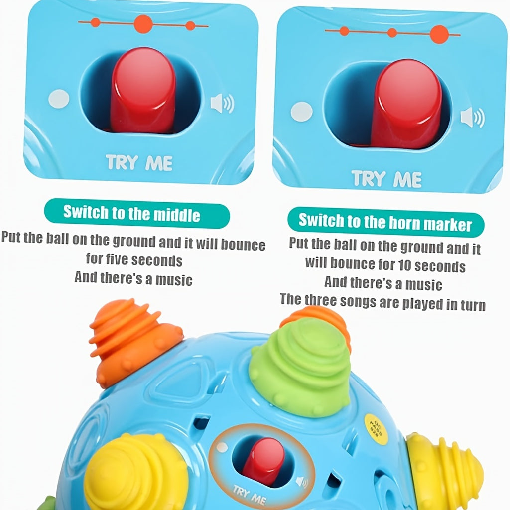 Musical Bouncing Sensory Ball Toy for Babies – BPA Free Interactive Electric Dancing Ball with Fun Sounds & Melodies, Encourages Crawling & Jumping, Developmental Toy for Boys Girls