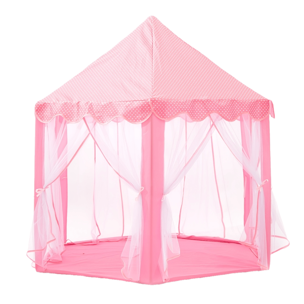 Pink Princess Hexagon Play Tent for Girls Ages 2+ - Indoor Dream Castle with Gauze Curtain, Kids Pretend Play Reading Corner Secret Base, Birthday Christmas Easter Gift for Girls