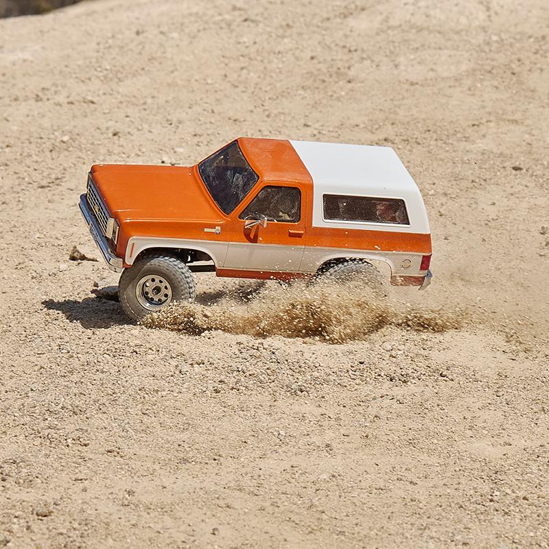 RC Rock Crawler FMS Chevy K5 Blazer FCX24S, 1/24 Scale RTR 4WD Electric SUV with 2.4GHz 3-Channel Remote Control and Batteries