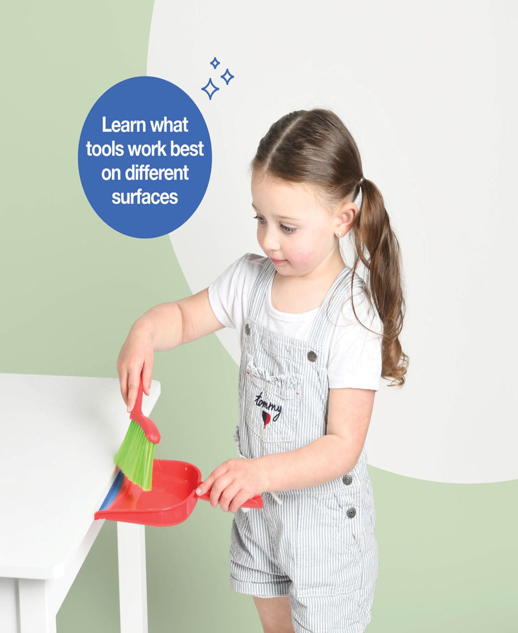 Kids Cleaning Set 4 Piece Toy Broom Mop Brush Dustpan Pretend Play Housekeeping Kit Toddler Girls Boys Birthday Christmas Gift Life Skills Toy