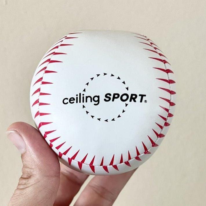 Ceiling Baseball Game by CeilingSTRIKE with Backboard, Net, Soft Glove and Two 2.5-Inch Plush Baseballs for Indoor Play and Kids Room Decor