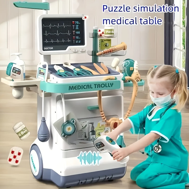 Kids Doctor Kit Pretend Play 26 Piece Medical Toy Set with Sound Effects Stethoscope Thermometer Blood Pressure Meter ABS Safe Role Play Gift for Children Age 3+