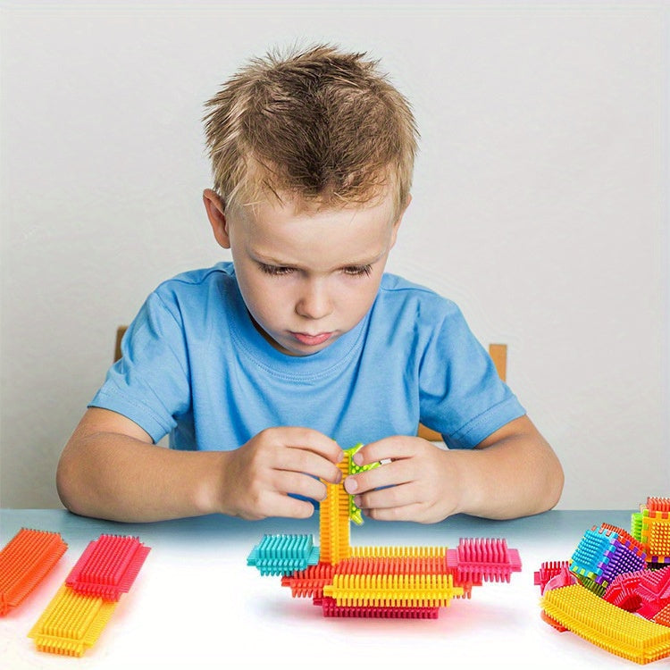 Bristle Blocks 150pcs Hedgehog Building Set for Toddlers Preschool Kids Ages 3 Plus - Soft Interlocking Tiles STEM Educational Toy - Birthday Christmas Gift
