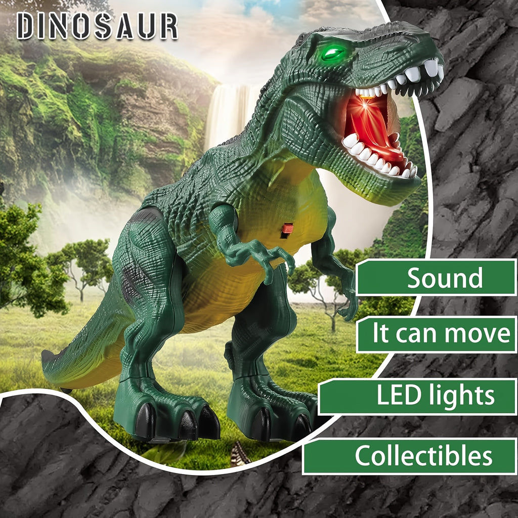 Electric Walking Dinosaur Toy Set 3-Pack with Sound & Light – T-Rex, Brachiosaurus & Stegosaurus Jurassic Dino Figures – Birthday & Christmas Gift for Boys Ages 3-7