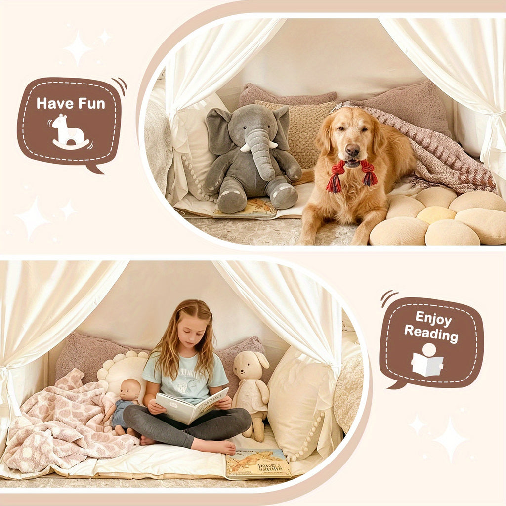 Kids Play Tent Extra Large Teepee 59x39x59 Inch Portable Foldable Indoor Outdoor Playhouse Dome Tent for Boys Girls Ages 3 Plus - Birthday Christmas Gift