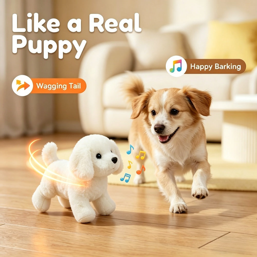 Interactive Robot Dog Toy with Walking, Barking & Expression Eyes – Button Control Simulation Biomimetic Pet Toy, Cute Animal Gift for Kids Birthday Party