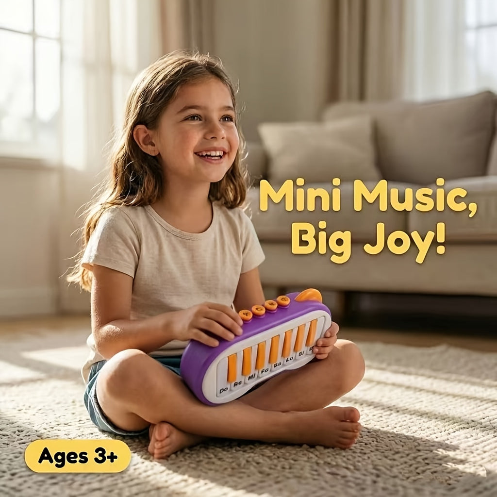 Mini Piano Toy for Kids 8-Key Musical Keyboard - Do Re Mi Scale, Portable Electronic Piano with Lanyard, Educational Music Toy, Non-Toxic ABS, Gift for Boys & Girls