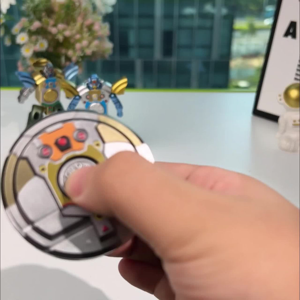 Deformation Robot Fidget Spinner Bulk Pack 12 21 30pcs Finger Gyroscope Random Color ABS – Fingertip Gyro Stress Relief Toy for Kids & Adults, Easter Party Favor Gift