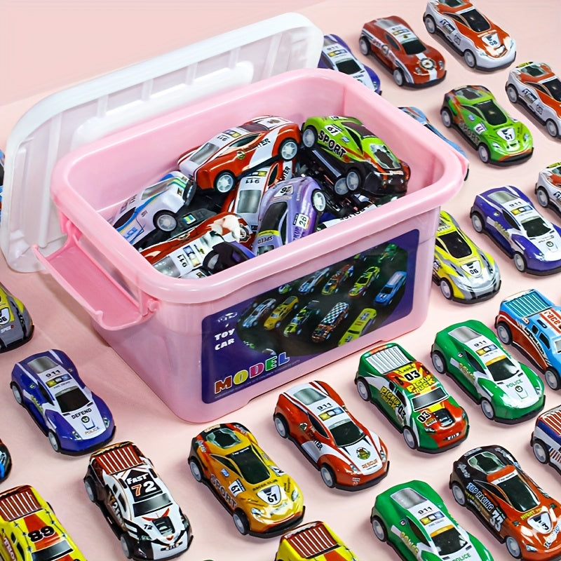 24-Piece Toy Car Set with Storage Box – Colorful Mini Vehicles for Kids Ages 3-12, Birthday & Holiday Gift for Boys & Girls