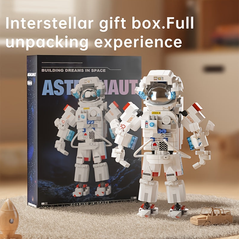 Astronaut Mini Building Block Set 623pcs – Space Theme DIY Desk Decoration, Stress-Relieving Assembly Toy for Boys & Girls, Easter & Holiday Gift