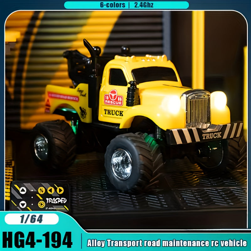 Mini RC Car 1:64 Scale 2.4GHz Alloy High-Speed Off-Road Remote Control Vehicle for Kids – Urban Road Rescue Truck, Christmas Birthday Gift for Boys Girls