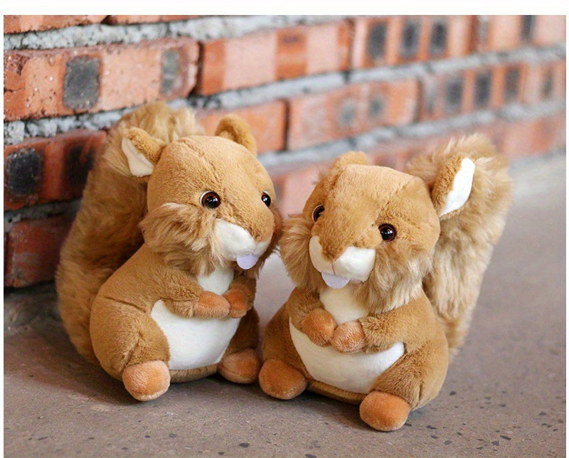 Realistic Squirrel Plush Toy 20cm – Cute Cartoon Squirrel Stuffed Animal Doll, Emotional Companion & Room Decor, Birthday Holiday Gift for Animal Lovers Boys Girls, Easter Valentine’s Day Present