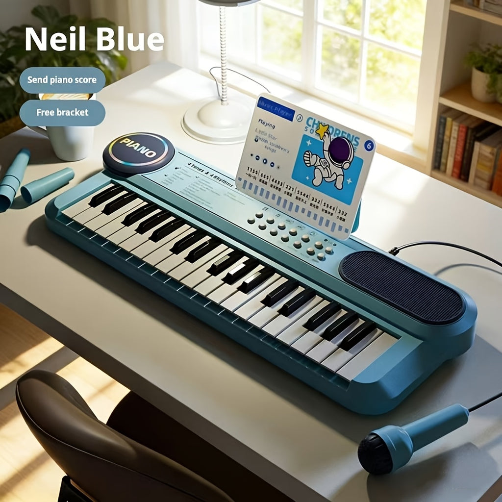Kids 37-Key Electronic Keyboard Piano with Microphone Multifunctional Educational Music Instrument Toy – Birthday Gift for Boys Girls Toddlers