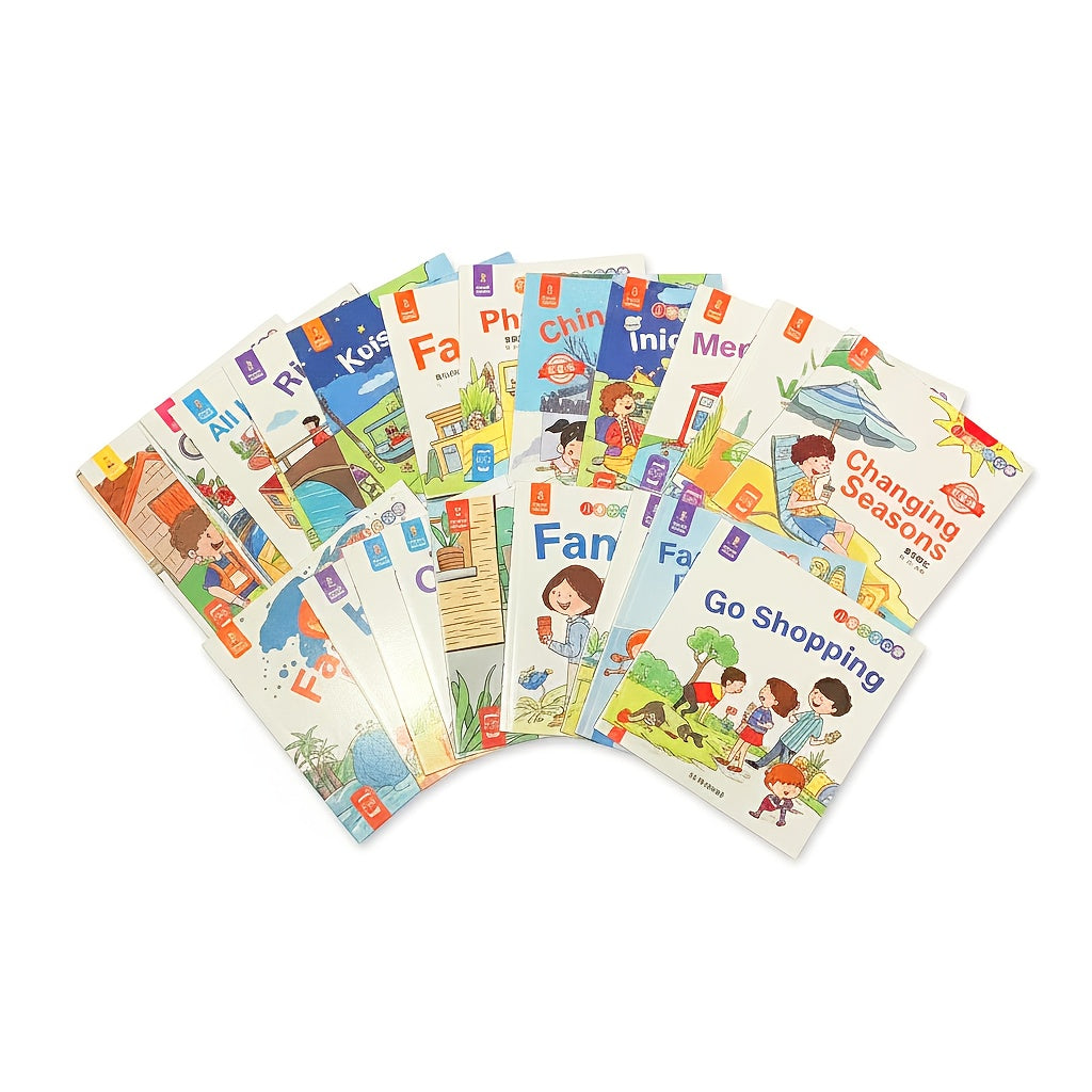 English Story Picture Books for Kids 10-Pack – Color-Coded Nouns Beginner English Learning Books for Toddlers & Preschoolers ESL Read-Aloud