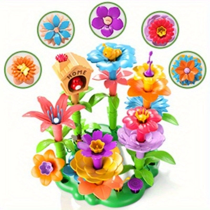Flower Garden Building Blocks Set 81 148 224pcs STEM Educational Toy for Girls Boys Ages 3 4 5 6 7 8 - Birthday Christmas Gift