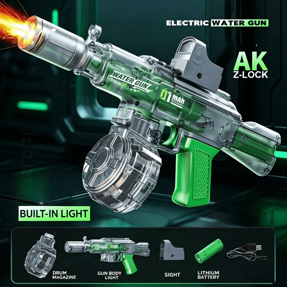 Large Capacity Electric Water Gun Automatic Spray, High-Power Squirt Gun for Pool Beach Lawn, Summer Outdoor Water Battle Toy Gift for Kids Adults Birthday Party