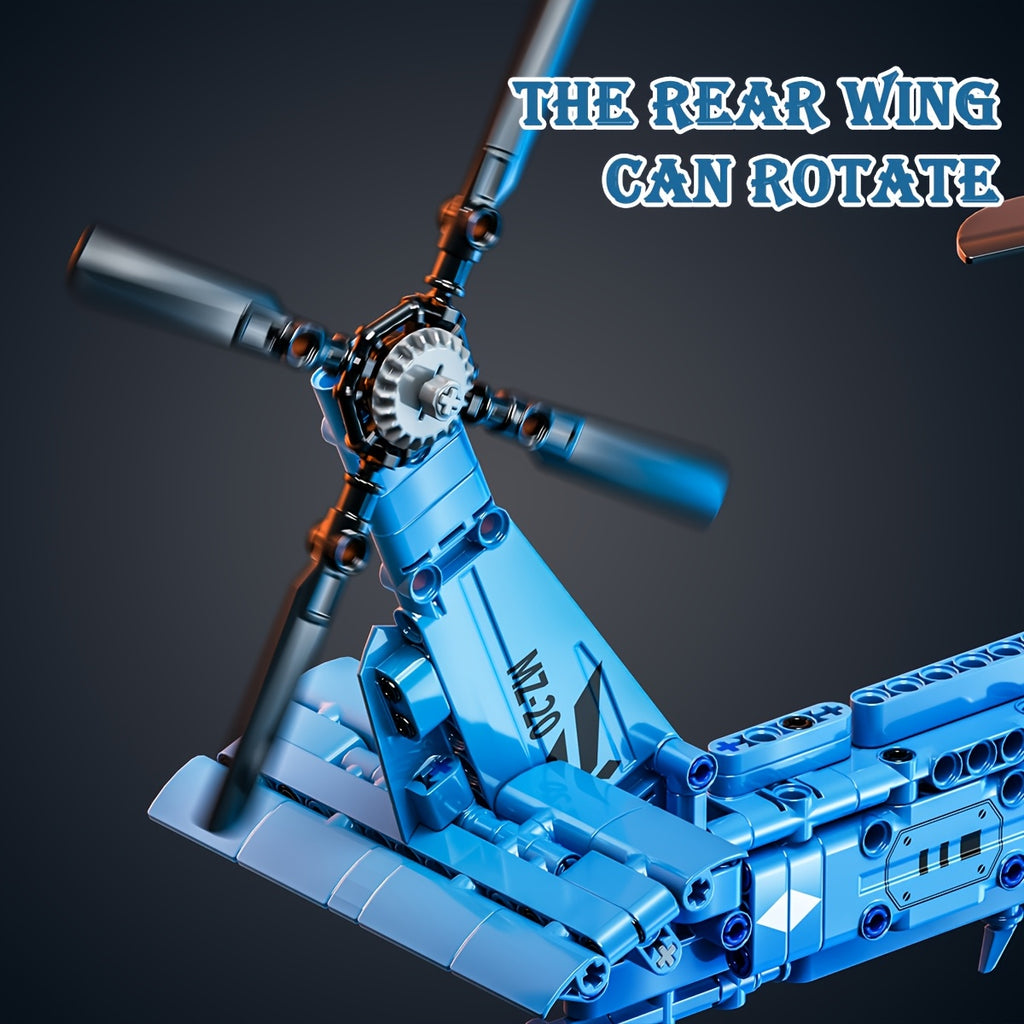 Helicopter Building Block Set 1711 Pieces for Adults Teens, Large Scale ABS Brick Model Kit Medium Difficulty, STEM Construction Display Toy Ages 14+, Birthday Christmas Gift for Men Boys Aviation Fans