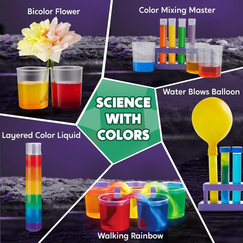 STEM Science Kit for Kids with 50+ Experiments - Crystal Tree Growing Kit, Lava Lamp, Volcano & Chemistry Lab Activities, Educational Science Toy for Boys Girls Ages 6-12, Birthday Christmas Gift