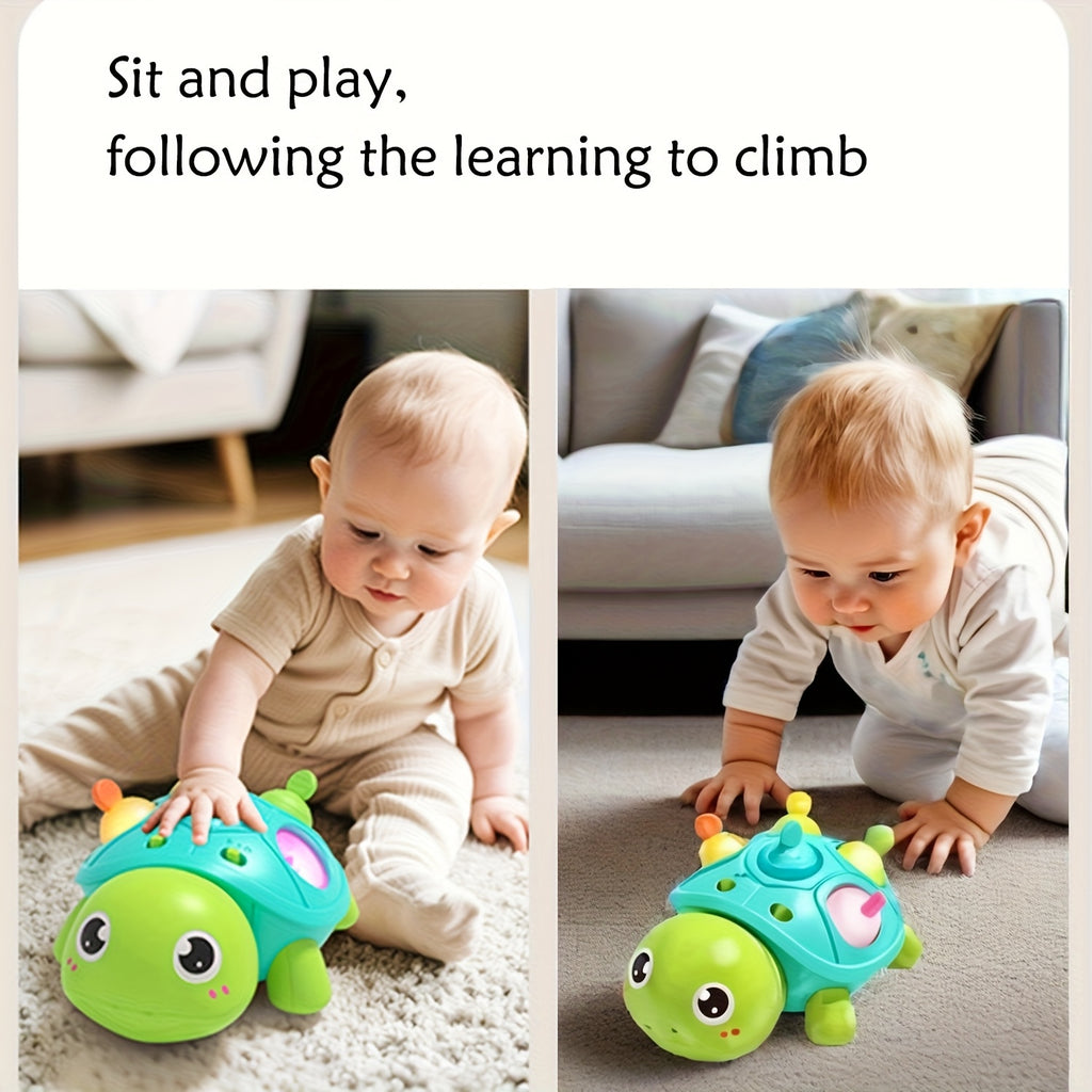 Musical Crawling Turtle Baby Toy – Dancing Crawling Toy with Music & Lights, Tummy Time Sensory Toy for Infant Boys Girls, Christmas Thanksgiving Halloween Birthday Gift