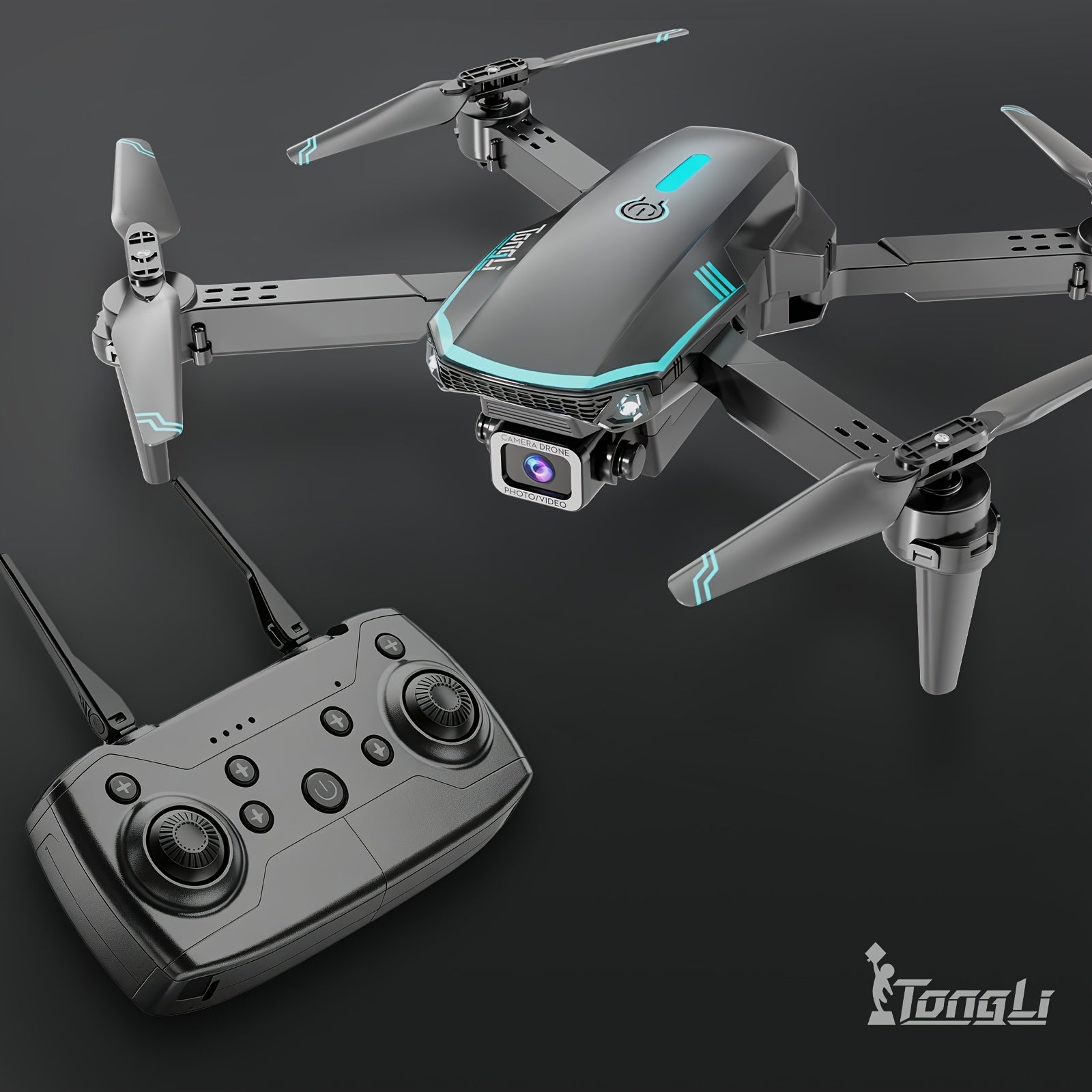 FPV RC Drone with Camera Headless Mode Altitude Hold One-Button Takeoff Landing 360 Flip 3-Speed Switching Storage Bag Photography Gift