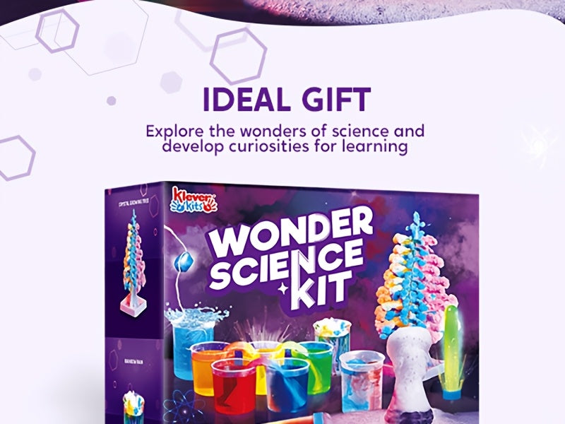 STEM Science Kit for Kids with 50+ Experiments - Crystal Tree Growing Kit, Lava Lamp, Volcano & Chemistry Lab Activities, Educational Science Toy for Boys Girls Ages 6-12, Birthday Christmas Gift