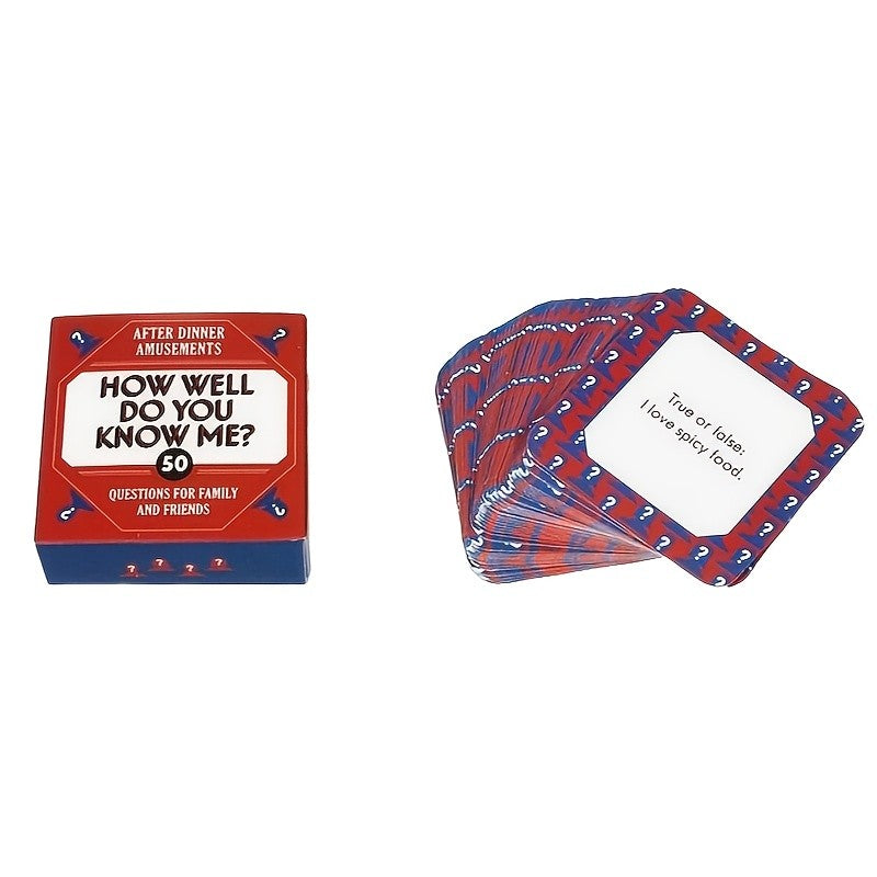 How Well Do You Know Me Card Game 50 Conversation Starter Questions for Family Friends Couples Teens Adults Camping Travel Holiday Game Night Gift