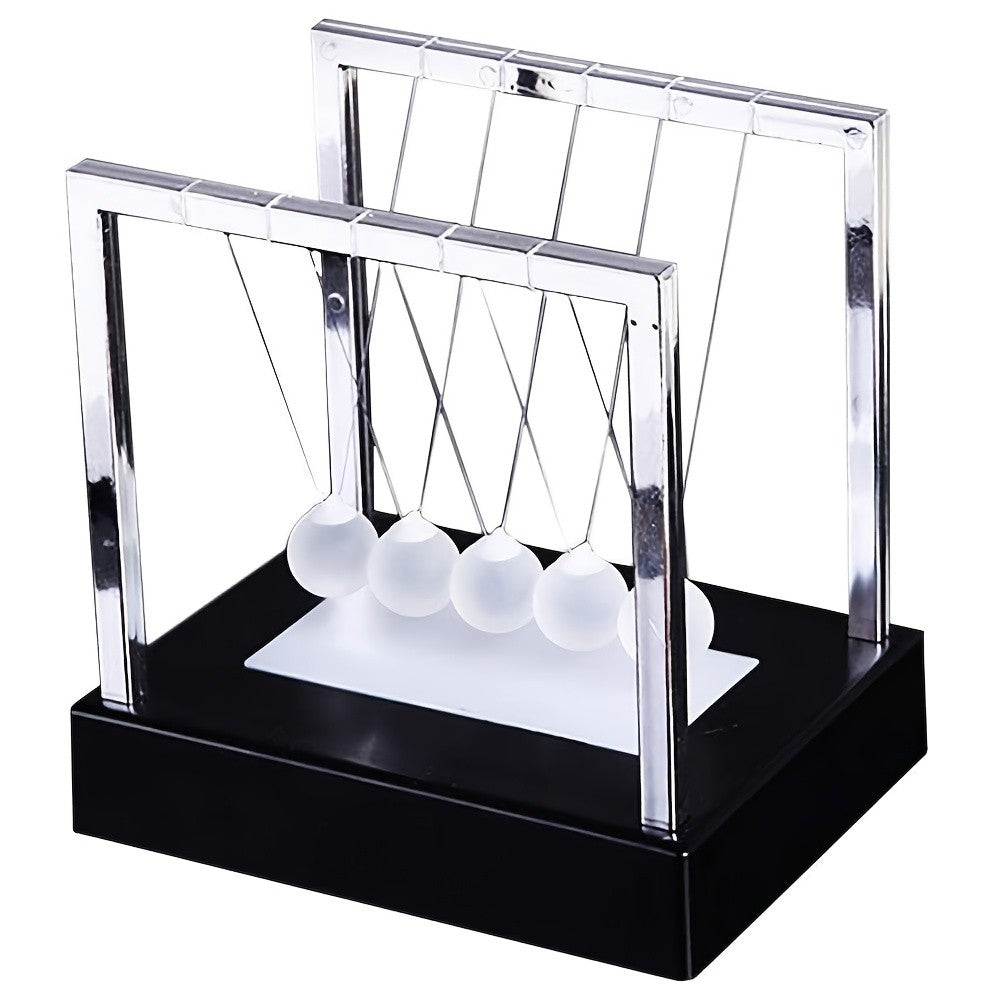 Newton's Cradle Luminous Desk Toy Glowing Glass Ball Balance Pendulum – STEM Physics Office Decor Stress Relief Gift for Adults & Kids