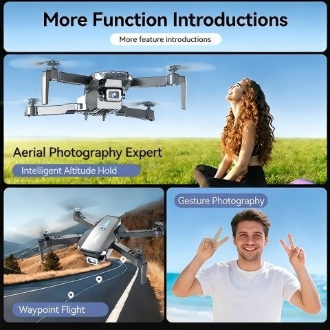 Foldable RC Drone with Camera One-Key Start 360 Stunt Tumbling Remote Control Quadcopter for Adults Beginners Kids Holiday Birthday Gift